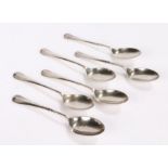 Set of six George V silver teaspoons, Sheffield 1924, maker Cooper Brothers & Sons Ltd, with rat