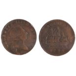 George III Bermuda Penny, copper, 1793, Bermuda