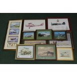 Collection of Second World War interest prints of aviation, to include 'Heroes of the Skies' by