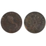 British Token, copper Halfpenny, 1793, Concordia Et Fidelitas, Inverness Half Penny
