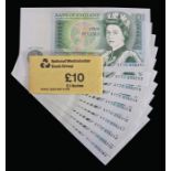 Bank of England consecutive run, £1 notes, Somerset, AY71 558251 to AY71 558260, (9)