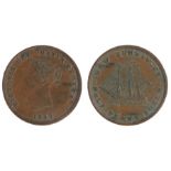 British Token, copper Halfpenny, Victoria 1843, Brunswick