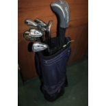 Taylor Made Burner golf clubs, consisting of pitching wedge, various irons, V-steel three wood,