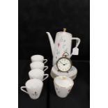 Seltmann Weiden Bavaria porcelain service, including an Estyma alarm clock made in West Germany