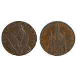British Token, copper Halfpenny, QUEEN ELIZABETH with portrait bust, reverse CHICHESTER HALFPENNY,