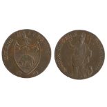British Token, copper Halfpenny, 1791, LEEDS HALFPENNY, reverse ARTIS NOSTRA CONDITOR, rim Payable