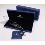 Swarovski necklace, the Art Deco style pendant with rectangular baguette cut crystals, housed in