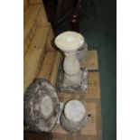Reconstituted stone pedestal AF, reconstituted stone bird bath, reconstituted stone planter,