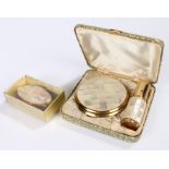 Stratton "Lipview" mother of pearl mounted lipstick holder and mirror, housed in original box,