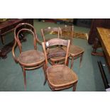 Four Thonet style bentwood chairs, consisting of three single and one carver chair (4)