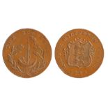 British Token, copper Halfpenny, 1794, THE SUCCESS above a sailing boat, reverse ROMNEY HALFPENNY