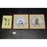 Pair Hummel pottery Christmas plates, boxed, together with a boxed BSF Disney Winnie the Pooh feeder