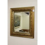 Gilt framed rectangular glass mirror, 72cm x 62cm
