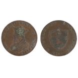 British Token, copper Halfpenny, 1792, John of Gaunt, Lancaster