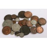 Coins, to include George III and later pennies and half pennies, three pence pieces etc. (qty)