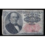 USA, United States 25 Cents banknote, Treasurer Spinner, 1874