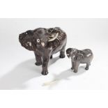 Beswick, to include a large elephant, 37cm long, one tusk snapped off but present with the lot,