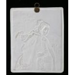 19th Century lithoplane, of a mother and child, 17cm high