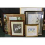 Collection of six framed prints, various scenes, (6)