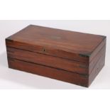 George III mahogany campaign writing box, Jas Burgess to the inset name plaque above writing