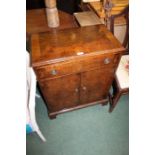 Walnut cabinet, with frieze drawers above two cupboard doors, on bracket feet, 62cm wide