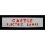 Castle electric lamps, Perspex sign, 107cm long