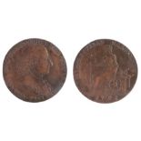 British Token, copper Halfpenny, 1791, Charles Roe Established the Copper Works, Macclesfield