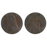 British Token, copper Halfpenny, 1794, John Howard Philanthropist, Chichester & Portsmouth