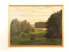 Unbekannter Landschaftsmaler (20.Jh.) - Landschaft mit Birken und Tannenwäldchen, wohl Mark