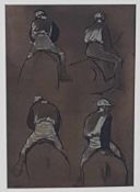 Degas, Edgar (1834-Paris-1917) - "Etude de Quatre Jockeys de dos", Heliogravure nach einem Entwurf