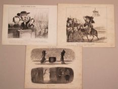 Daumier, Honoré (1808 Marseille - 1879 Valmondois, Val-d'Oise) - 3 Lithographien: 1x" Deuxième