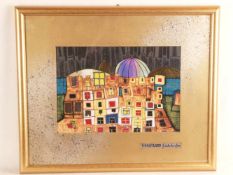 Hundertwasser, Friedensreich - "Barbakan - Castle in Poland", Farboffsetlithographie in 7 Farben,