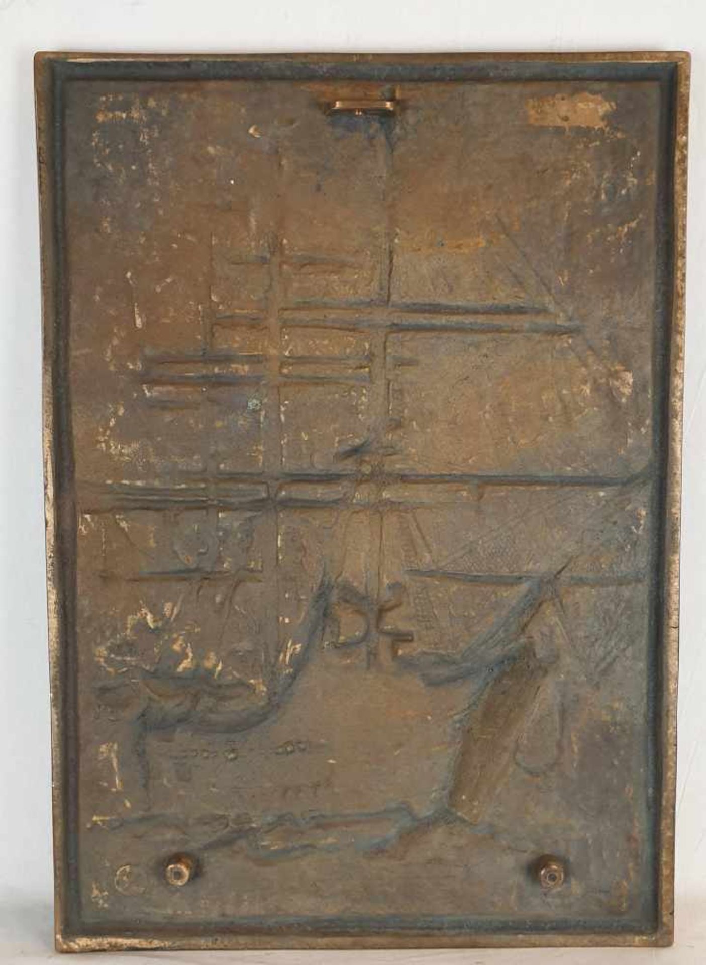 Bronzerelief "Amerigo Vespucci" - Bronze, patiniert, rückseitig Gießerstempel 'Gütezeichen Kunstguss - Bild 5 aus 5
