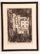 Unbekannter Künstler - "Ischia, Fontana", Lithographie auf strukturiertem Papier, unten rechts