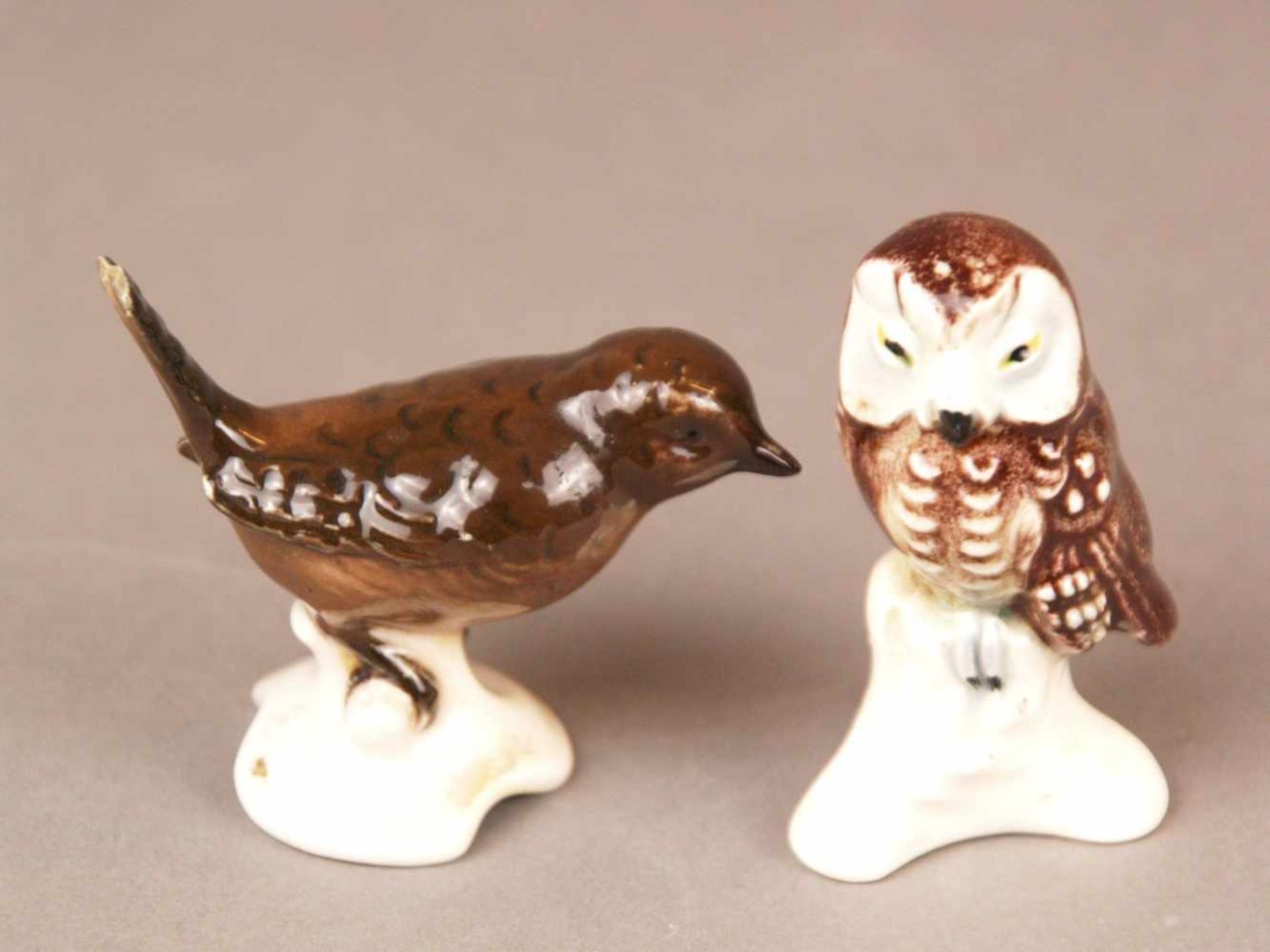 Goebel Konvolut - 6 Vogelfiguren, davon 4 glasiert, alle naturalistisch bemalt, u.a. Sumpfohreule, - Bild 2 aus 10