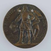 Delamarre, Raymond (Paris 1890 - 1986) - Bronze, patiniert, Medaille, Avers: Reliefbild von Samuel