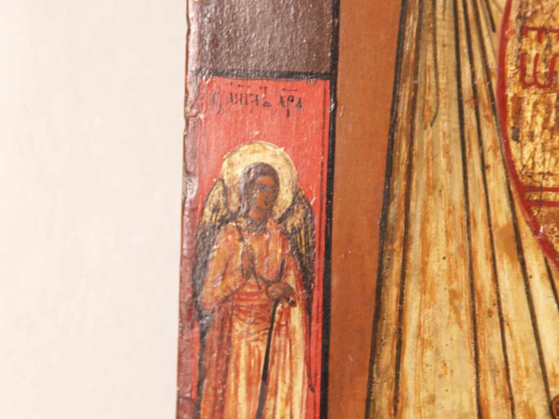Ikone - Russland 19.Jh., Eitempera auf Kreide- und Silbergrund, Ikone mit dem Mandylion, dem nicht - Bild 8 aus 10