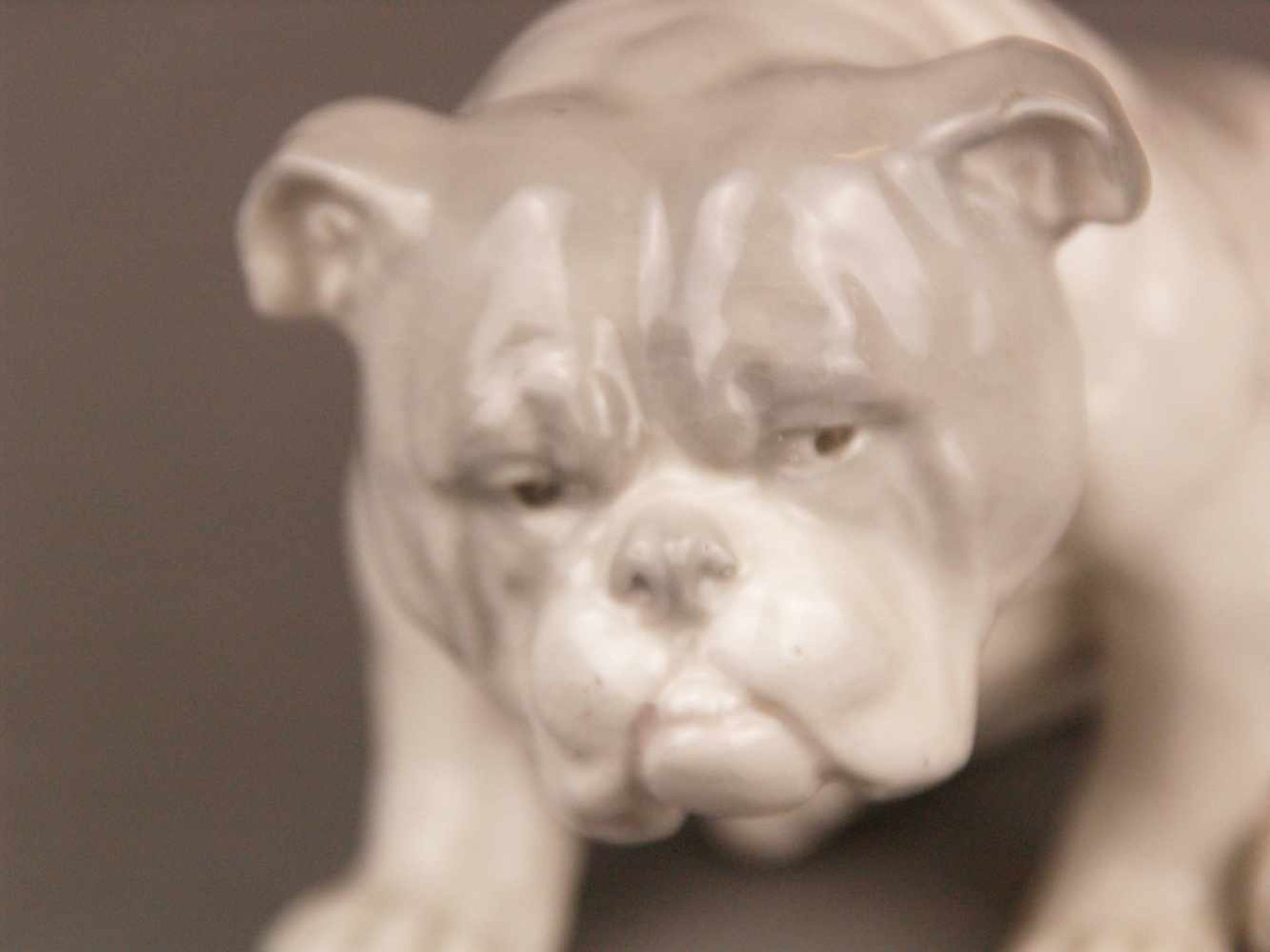 Porzellanfigur Bulldogge - wohl Gebrüder Heubach/Lichte um 1920, pastelltönige - Bild 2 aus 6