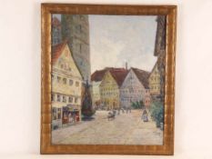 Münzer, Margarete (1870 Berlin - ?, um 1920 in Groß-Lichterfelde ansässig)- Marktplatz mit Kirchturm