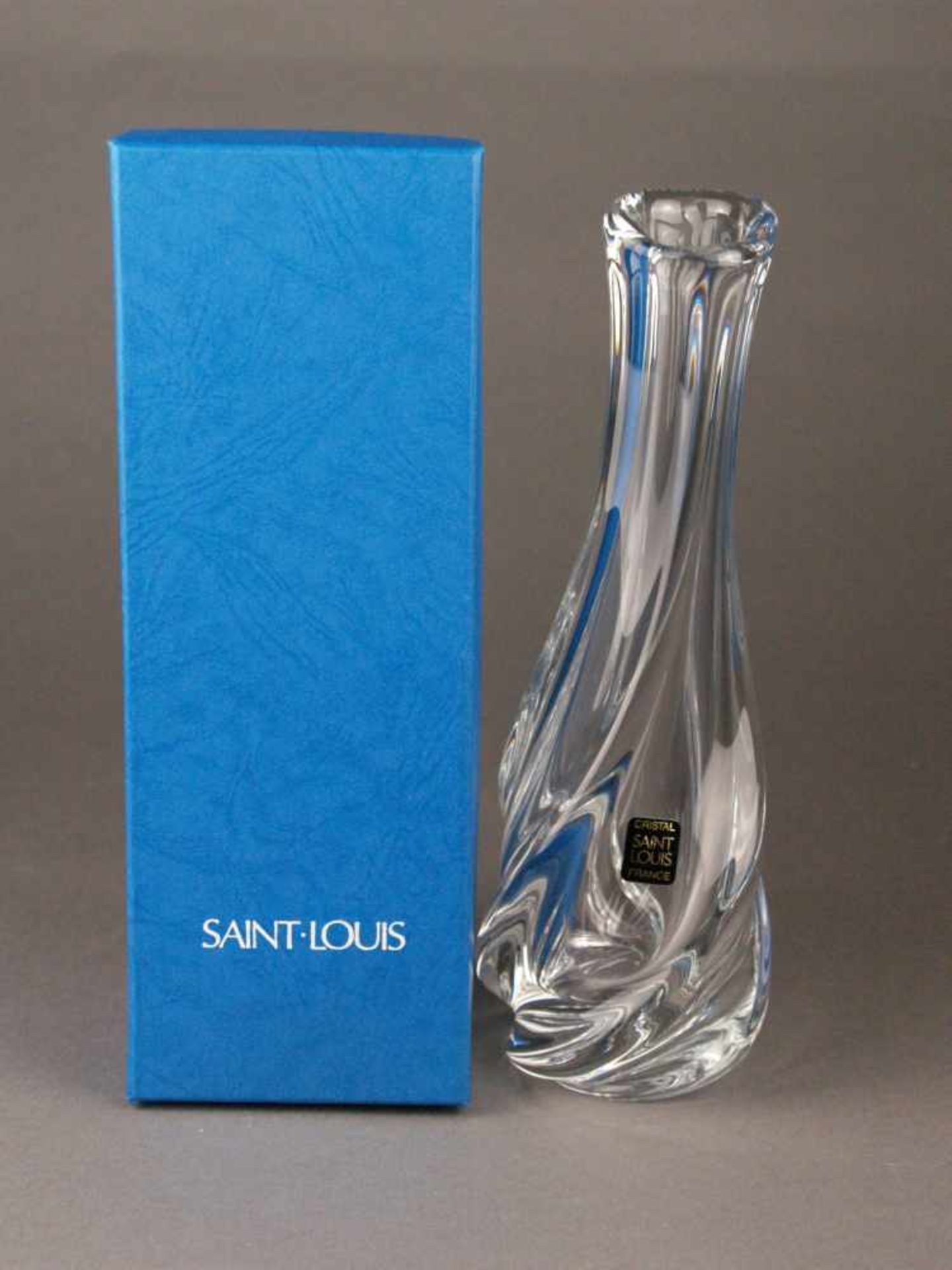 Vintage-Kristallvase Saint Louis - "Flora", Frankreich, farbloses Kristallglas, Spiralkörper, - Bild 5 aus 5