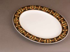 Ovale Platte - "Versace Barocco" - Rosenthal, Entwurf Gianni Versace, Dekor Barocco, florales Muster