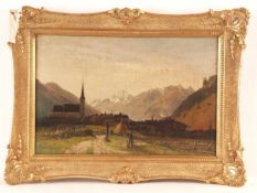 Bayer, Julius (Mödling 1840-1883 Wien) - Alpenlandschaft mit dem Blick auf Rauris im Salzburger