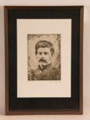 Unbekannter Künstler (20.Jh.) - Männerporträt (wohl Friedrich Nietzsche), Radierung, unten rechts