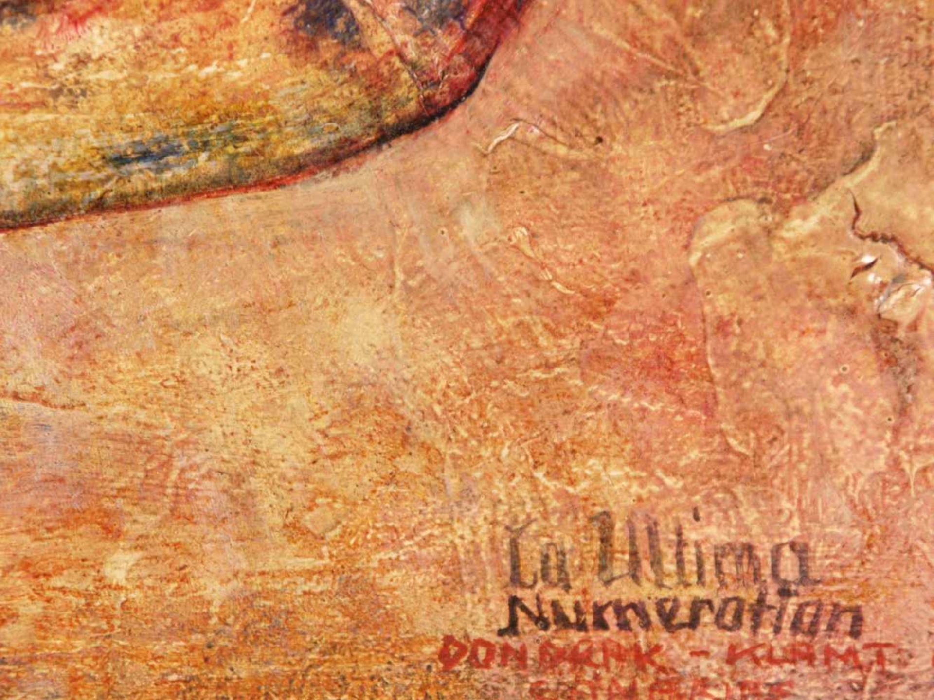 Italienischer Künstler 20.Jh. - "La ultima numeration", abstrakte Komposition mit Frauenakten, - Bild 4 aus 5