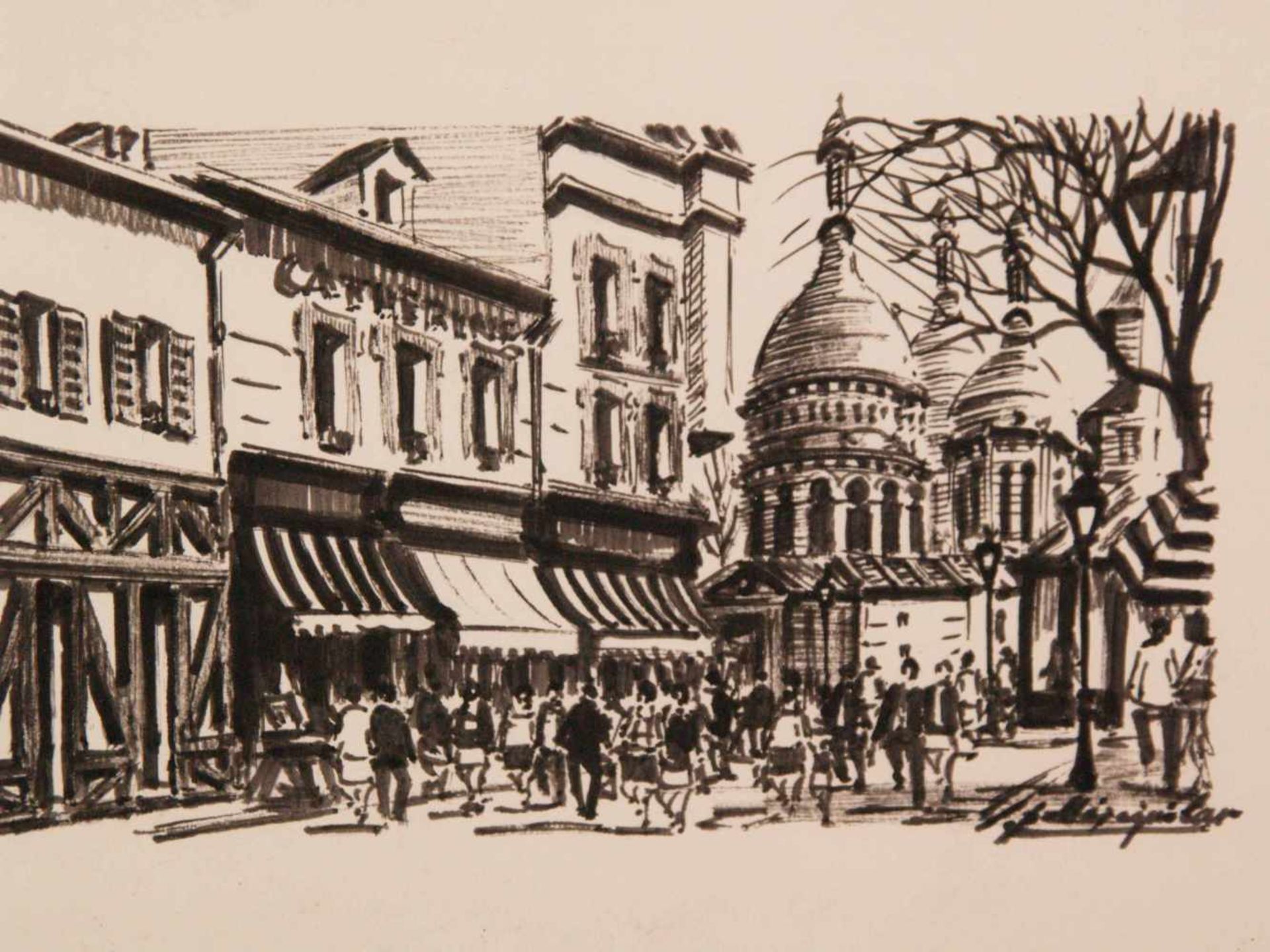 Konvolut Paris-Ansichten - 2 Miniatur-Radierungen, "Paris Notre-Dame" und "Paris, Rue du Chevalier - Bild 4 aus 4