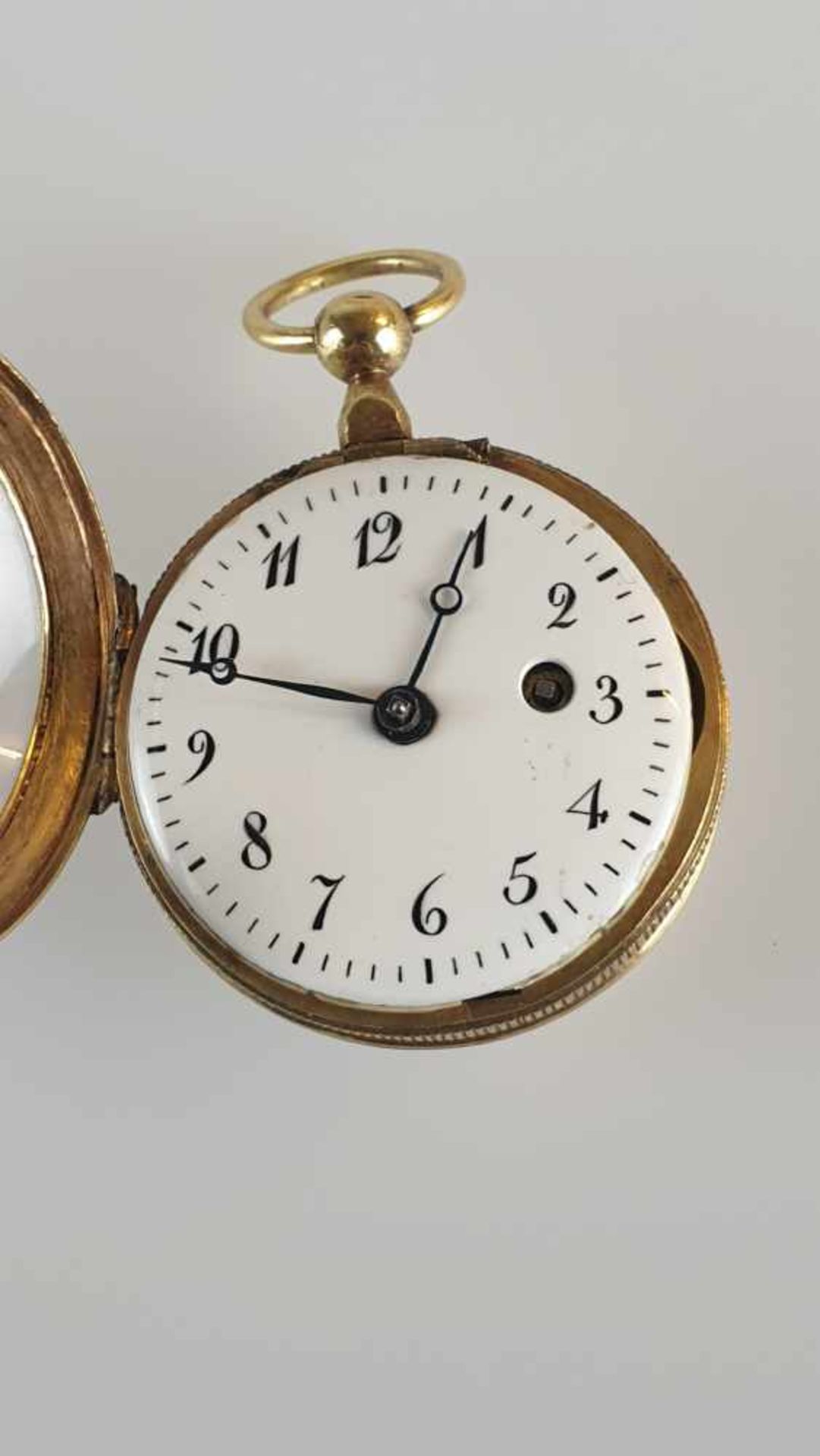 Sehr seltene Spindeltaschenuhr mit Elfenbeinwerk - Uhrmachermeister Franz Grohmann, 1810-20, - Bild 4 aus 8