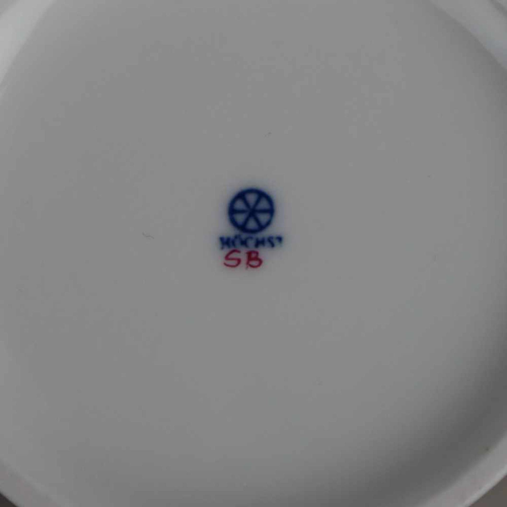 Teedose - Hoechst, blaue Radmarke mit Malerzeichen, zylinderförmiger Korpus mit polychromem - Bild 7 aus 7