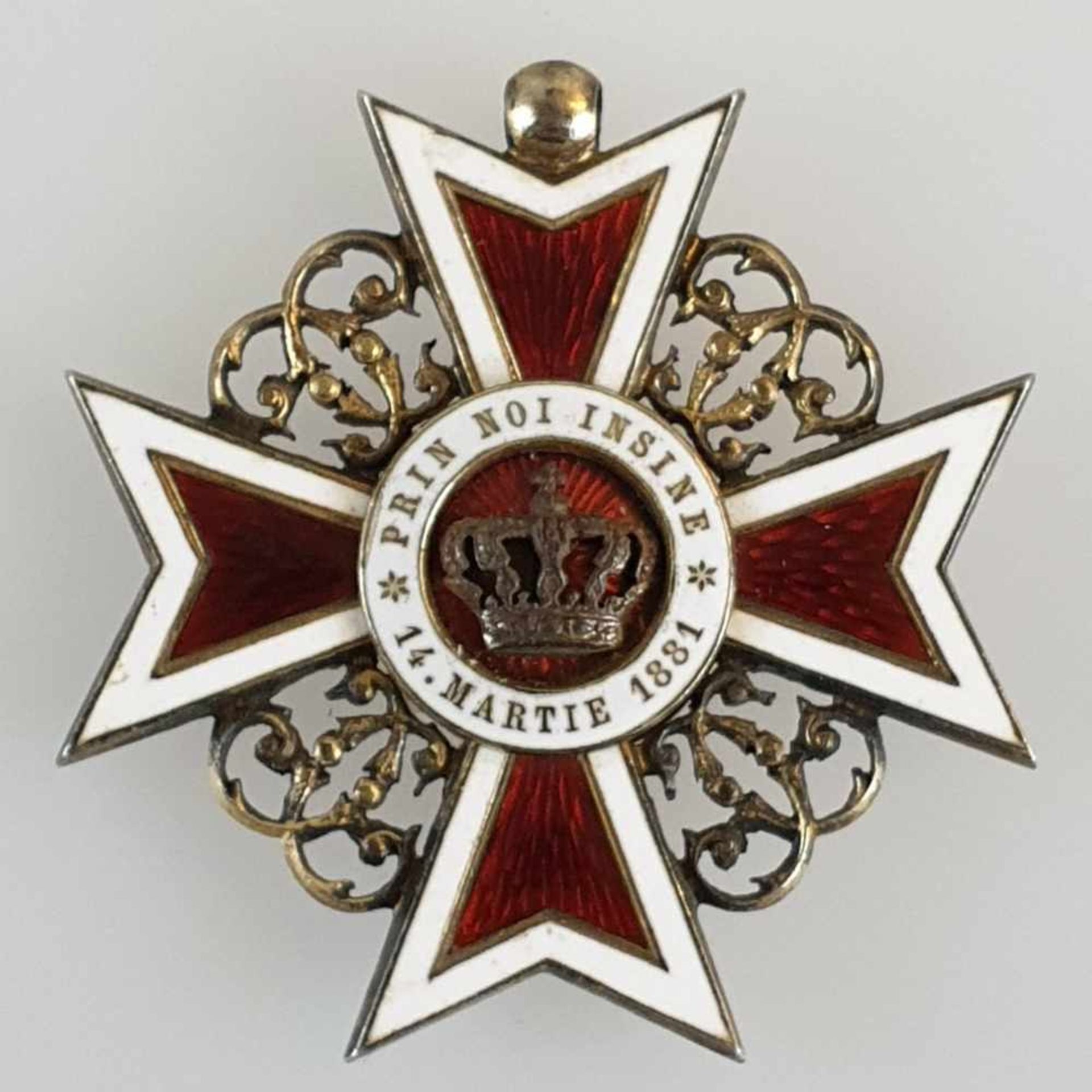 Orden der Krone von Rumänien - Kommandeurkreuz, erstes Modell (1881-1932), 1881 durch König Carol I. - Bild 4 aus 5