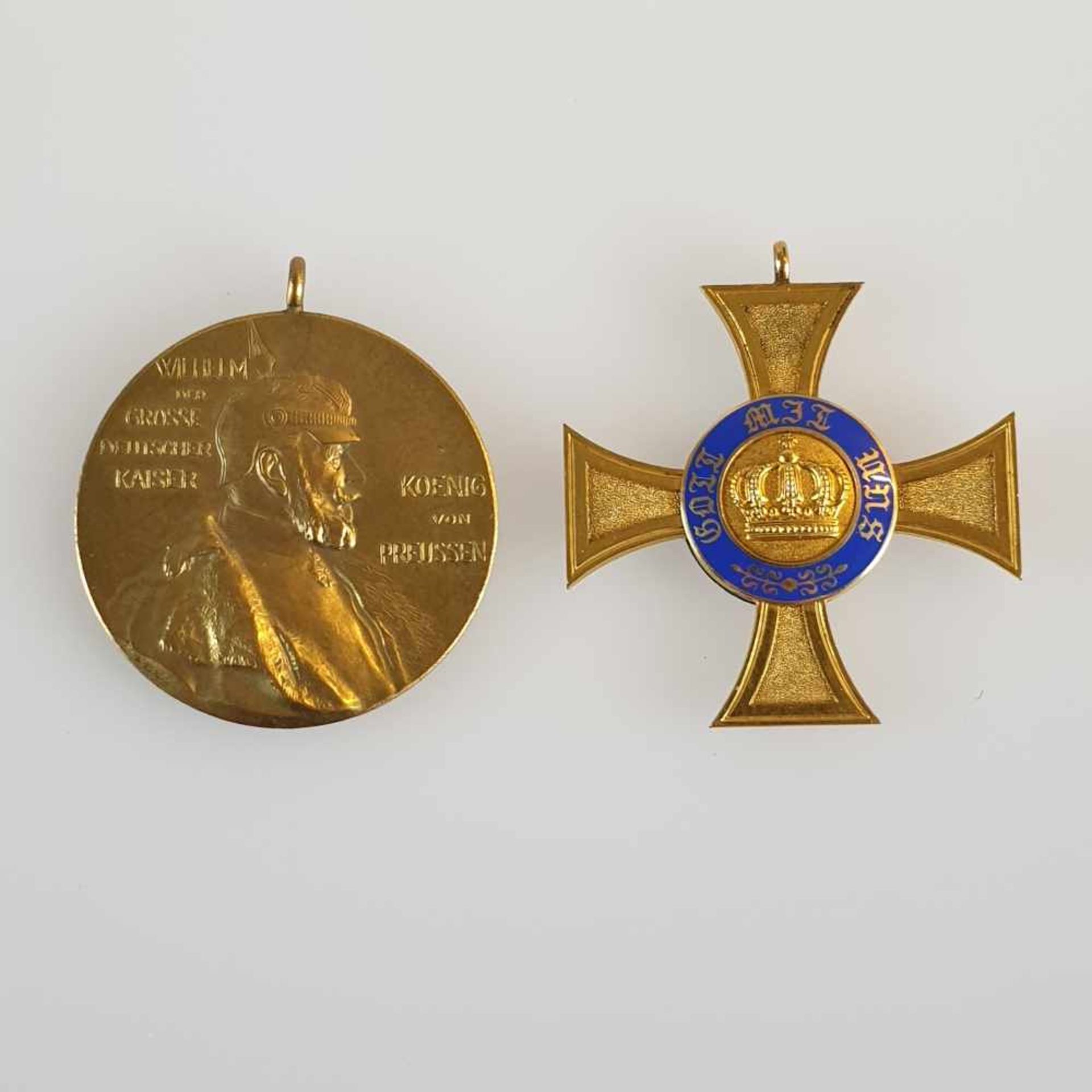 Konvolut Orden/Medaillen Preußen - 2-tlg: Königlicher Kronen-Orden - Preußen 1869-1918, Bronze