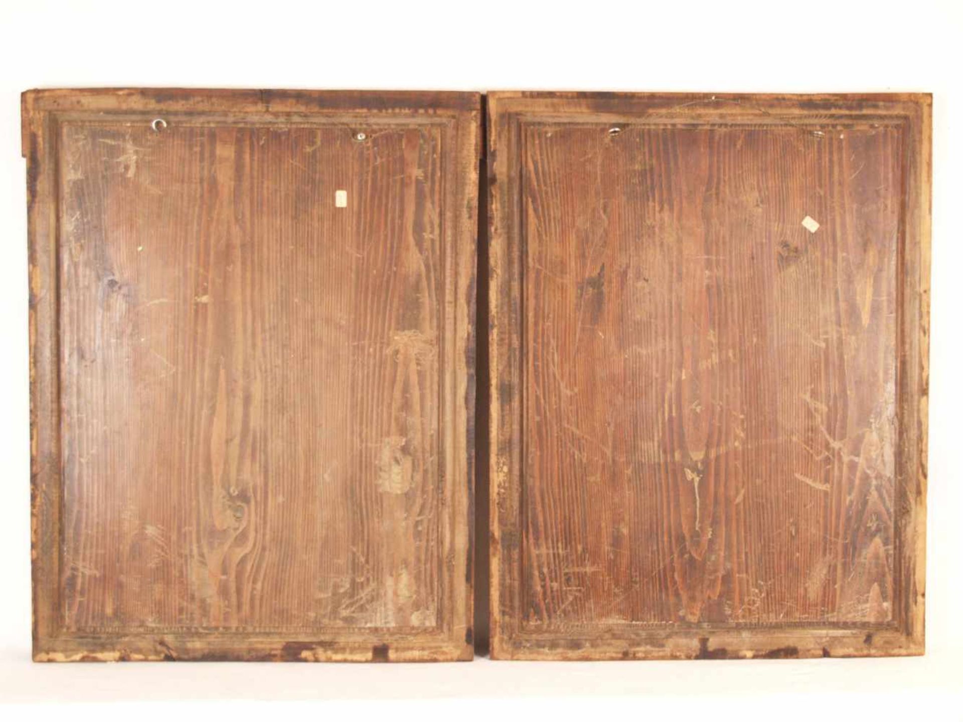 Paar Emporenpaneele mit Evangelistensymbolen - Holz gebeizt, geschnitzt, zwei rechteckige - Bild 14 aus 14